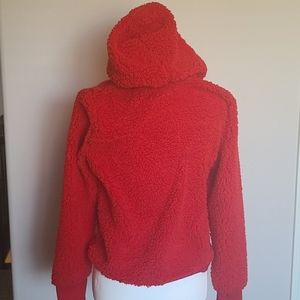 Red sherpa hoodie